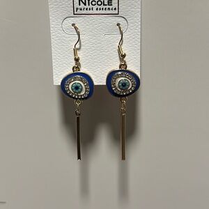 NEW Evil eye dangle earrings (gold tone)